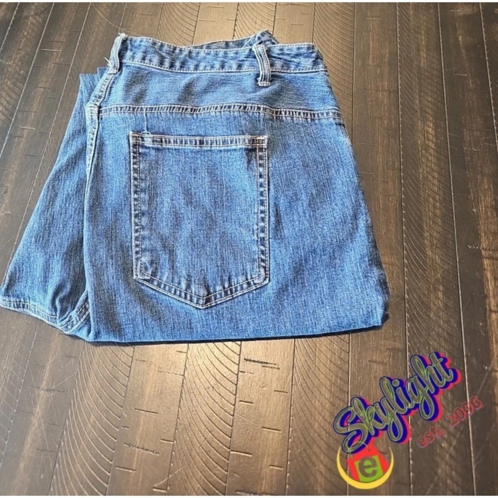 Cj Banks Women's Blue Mid Rise Stretch Straight Leg Denim Jeans Size 14 (34x30)